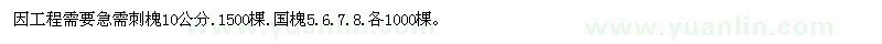 求購刺槐10公分.1500棵.國槐5.6.7.8.各1000棵