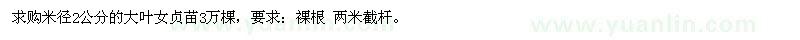 求購大葉女貞