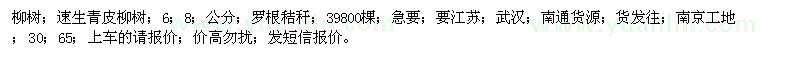 求購速生青皮柳樹