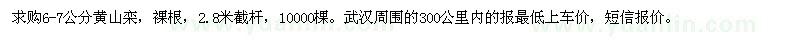 求購6-7公分黃山欒