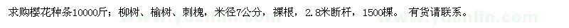 求購櫻花種條