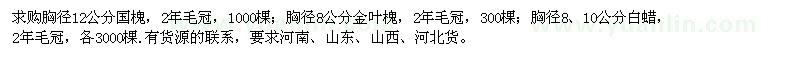 求購國槐,金葉槐,白蠟