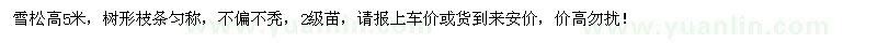 求購(gòu)高5米雪松