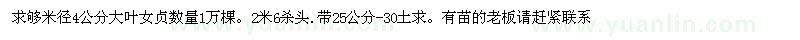 求購大葉女貞