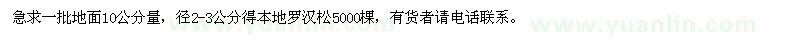 求購本地羅漢松5000棵