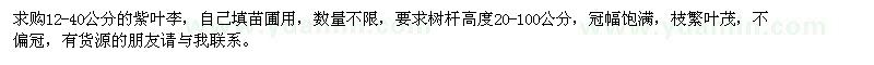 求購(gòu)紫葉李