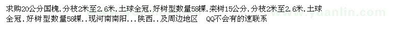 求購(gòu)國(guó)槐 欒樹(shù)