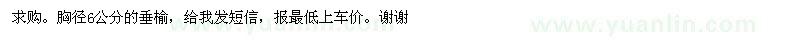 求購(gòu)胸徑6公分的垂榆