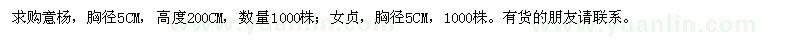 求購胸徑5CM意楊,女貞