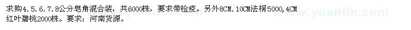 求購皂角 法桐 紅葉碧桃