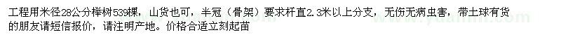 求購米徑28公分櫸樹