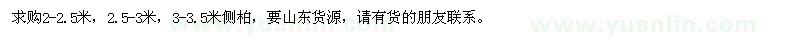 求購側(cè)柏