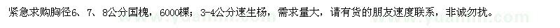 求購(gòu)國(guó)槐,速生楊