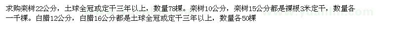 求購欒樹，白臘