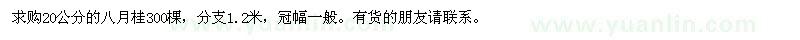 求購(gòu)20公分的八月桂300棵