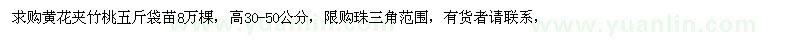 求購黃花夾竹桃8萬棵