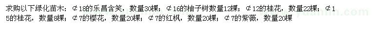 求購樂昌含笑、柚子樹