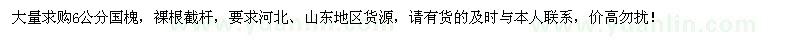 求購大量6公分國槐