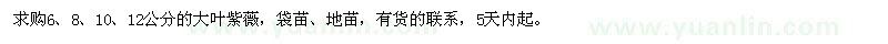 求購6,8,10,12公分的大葉紫薇