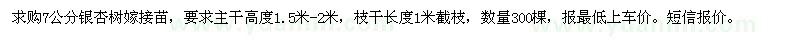 求購7公分銀杏樹嫁接苗
