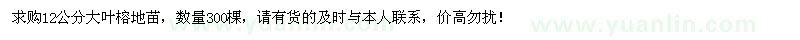 求購12公分大葉榕300棵