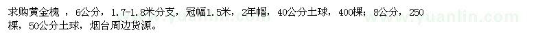 求購(gòu)6,8公分黃金槐