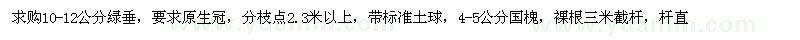 求購綠垂、國槐