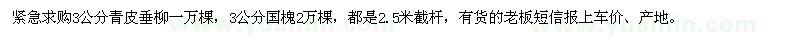 求購青皮垂柳、國槐