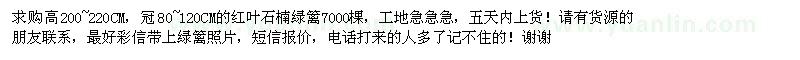 求購紅葉石楠