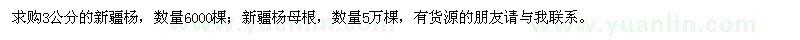 求購3公分的新疆楊