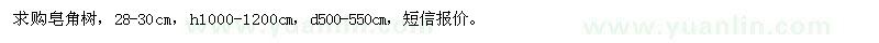 求購皂角樹28-30cm