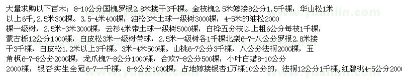 求購國槐、金枝槐等苗木