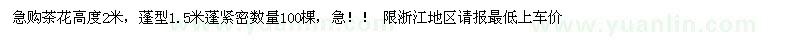 求購茶花