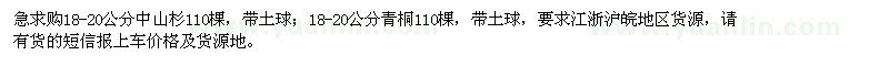 求購(gòu)18-20公分中山杉、青桐