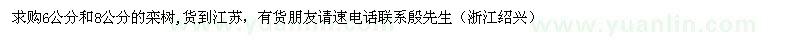 求購6公分和8公分的欒樹
