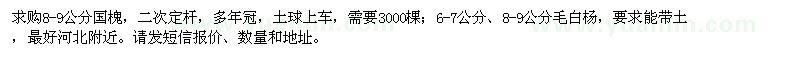 求購國槐,毛白楊