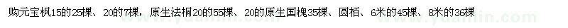 求購元寶楓 原生法桐 原生國槐