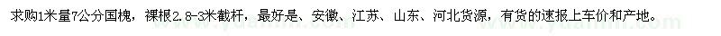 求購(gòu)米徑7公分國(guó)槐