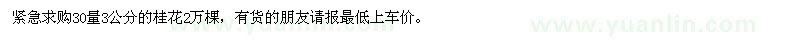 求購30量3公分的桂花
