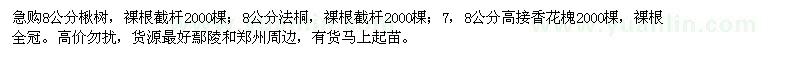求購8公分法桐、香花槐、楸樹