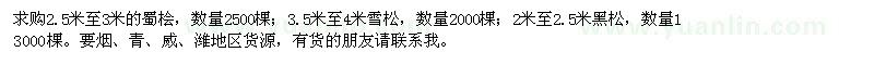 求購蜀檜,雪松,黑松