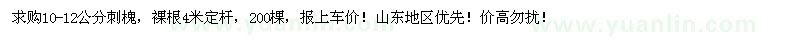 求購(gòu)10-12公分刺槐