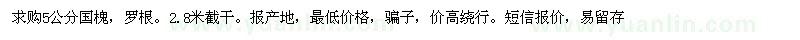 求購5公分國槐