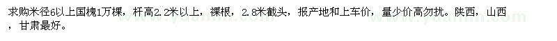 求購米徑6以上國槐