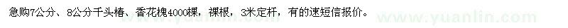 求購千頭椿、香花槐