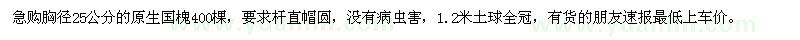求購胸徑25公分的原生國槐