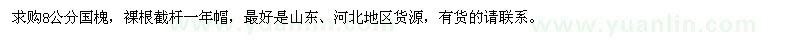 求購8公分國槐