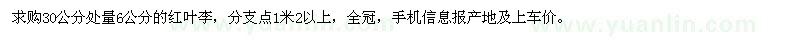 求購(gòu)紅葉李