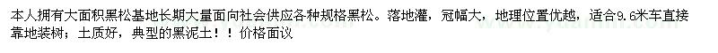 求購優(yōu)質(zhì)黑松基地