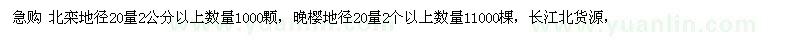 求購 北欒 晚櫻
